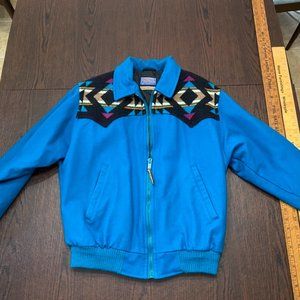 Vintage Pendleton Bomber Southwestern Aztec Navajo Wool Jacket Large Thinsulate
